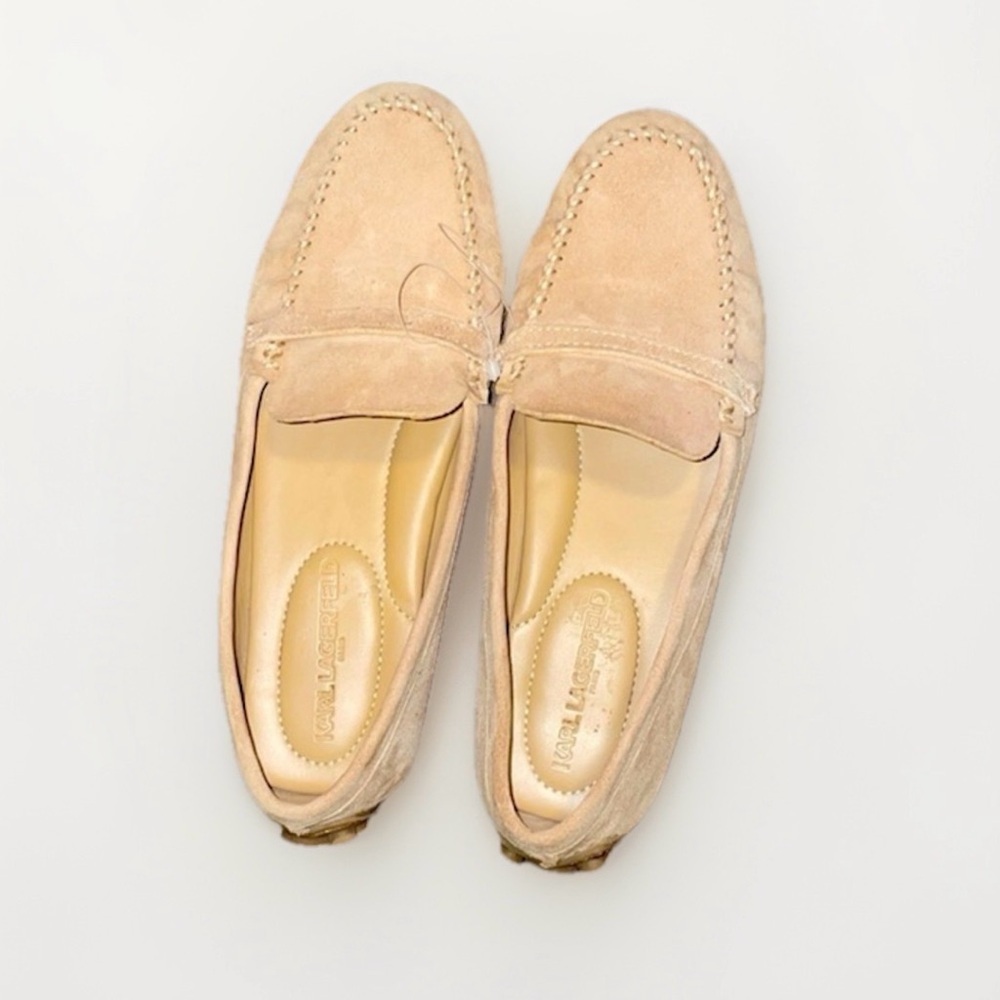 Karl Lagerfeld Women's Tan Suede Moccasins
